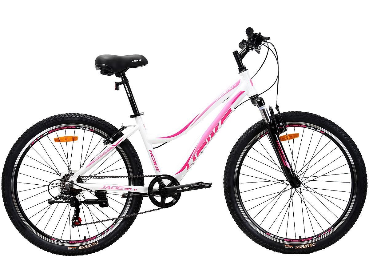 HOKE Jade 50 V белый-розовый Алюминиевая рама, V-Brake алюминиевые тормоза, втулки на промподшипниках